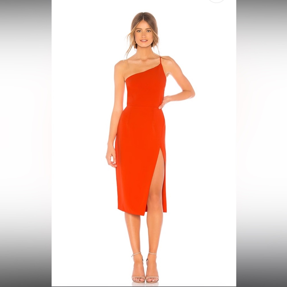 Lovers and Friends Lazo Midi Dress in Blood Orange